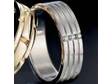 9ct White Gold & Titanium Ring with Diamonds - Size L -