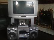 TV,   MUSIC SYSTEM,  PS2 SLIM + LEADS