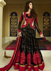 Black Wedding Floor Length Anarkali Suit